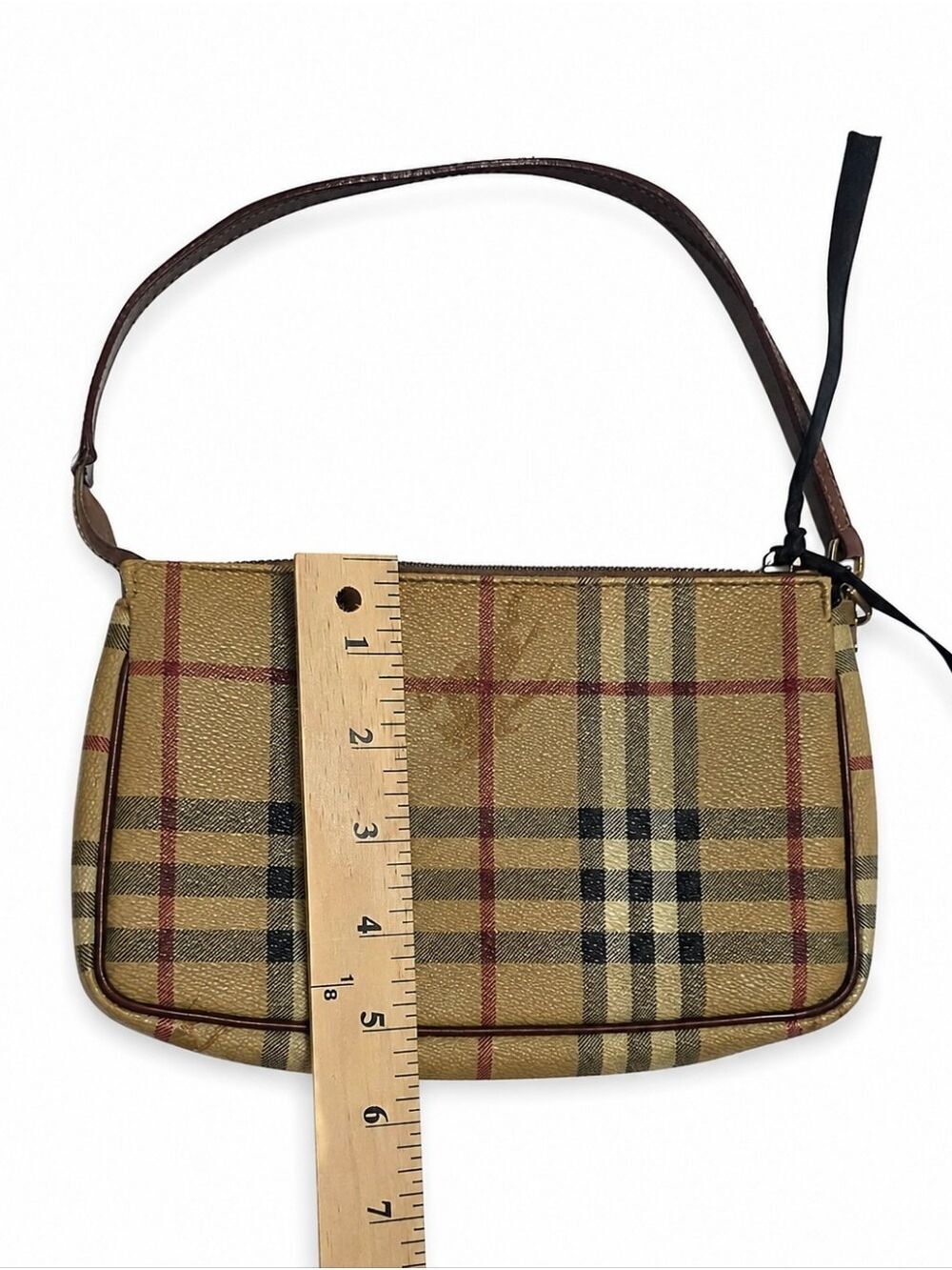 Burberry London Nova Check Mini Shoulder Bag Wristlet Vintage Plaid - Picture 9 of 10